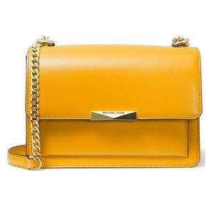 MICHAEL Michael Kors Jade Leather Shoulder Bag in Sunflower